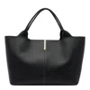 Tod's Top Handle Shoulder Bag With Metal Accent In Black