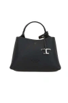 Tod's T Timeless Micro Leather Handbag In Black