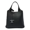 Tod's Tods T Logo Plaque Tote Bag In Black