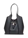 Tod's Structured Grained Top Handle Shopper In Black