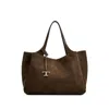 Tod's Apa Large Leather Suede Tote Bag In Brown