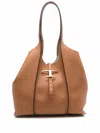 Tod's Kamelfarbene Ledertasche Mit Logo-schnalle Tods In Brown