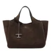 Tod's T Pendant Logo Medium 2 Handles Bags In Brown