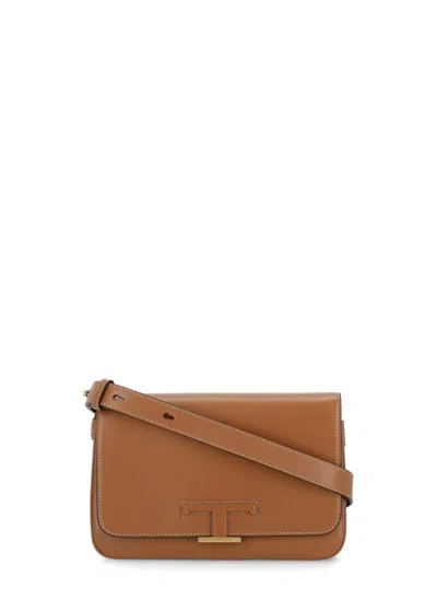 Tod's T Timeless Leather Mini Bum Bag In Marron