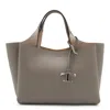 Tod's Dark Grey Leather Top Handle Bag In Gray