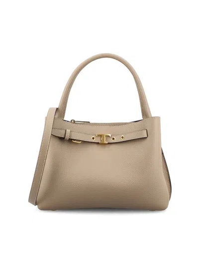 Tod's Mini Buckle-detail Tote Bag In Brown