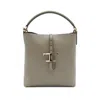 Tod's T-buckle Leather Shoulder Bag In Gray