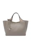 Tod's Dark Grey Leather Top Handle Bag In Gray
