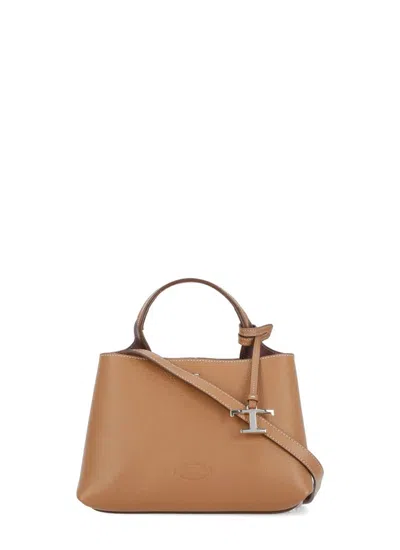 Tod's Micro Leather Shopping Bag In Brown