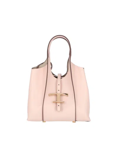Tod's Mini T Timeless Tote Bag In Pink