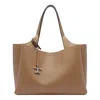 Tod's Textured Leather Tote Bag With 2 Handles In Brown