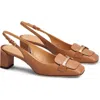 Tod's 50 Leather Slingback Pumps In Kenia Scuro
