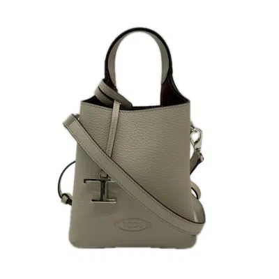 Pre-owned Tod's Beige Bordeaux Shoulder Bag () In Beige, Bordeaux