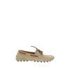 Tod's Beige Calf Leather Bos Taurus Slip-on Loafers In Nude