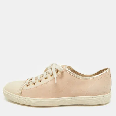 Tod's Beige Leather And Suede Lace Up Sneakers In Neutral