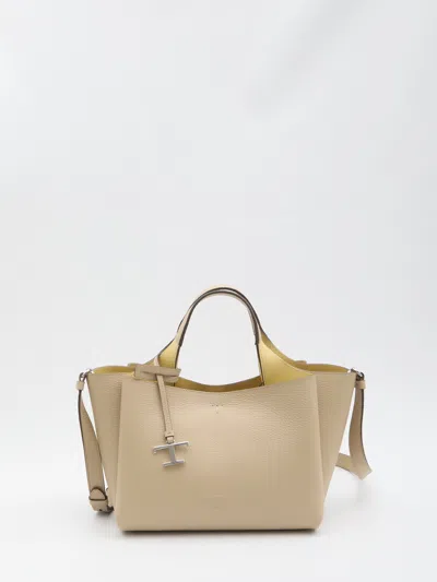 Tod's Beige Leather Handbag In Neutral