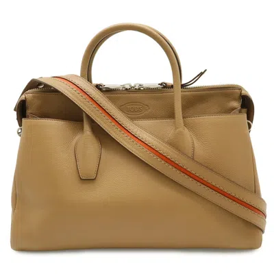 Pre-owned Tod's Beige Leather Handbag Shoulder Bag Tote Bag ()