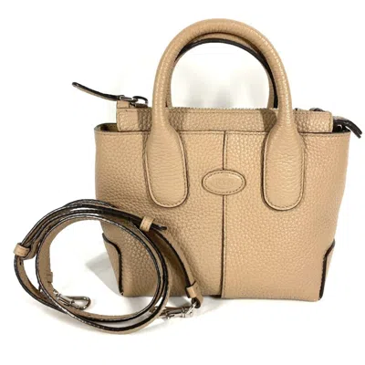 Pre-owned Tod's Beige Leather Handbag Shoulder Bag Tote Bag ()