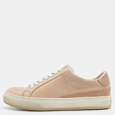 Tod's Beige Leather Low Top Sneakers In Multi