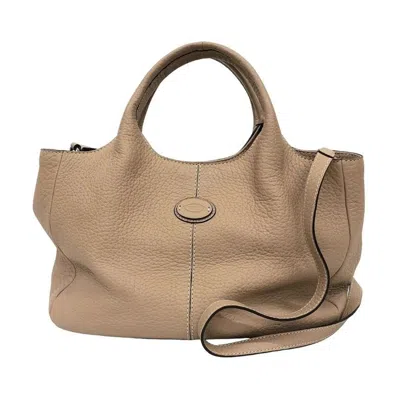 Pre-owned Tod's Beige Leather Shoulder Bag Tote Bag ()