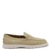 Tod's Beige Leather-suede Blend Loafers In Beige