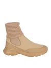 Tod's Beige Slip-on Boots With Elasticated Panels In Brown