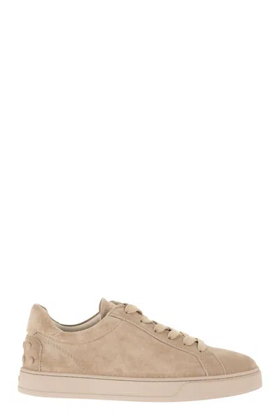Tod's Beige Suede Flat Shoes In Neutral