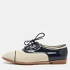 Tod's Beige/navy Blue Canvas And Patent Leather Lace Up Oxford In Multi