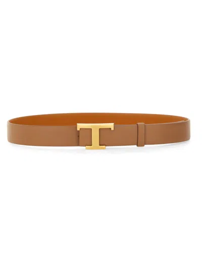 Tod's Belt With Logo In Brown