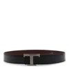 Tod's Adjustable Reversible Belts Metallic Buckle In Black