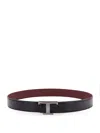 Tod's T Timeless Reversible Belt In Black