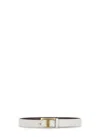 Tod's T-logo Reversible Leather Belt In White