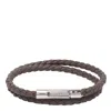Tod's Double Wrap Woven Leather Bracelet With Snap Closure In Brown