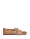 Tod's Brown Loafers With Logo Plaque In Leather Woman In Brown