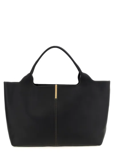 Tod's Black Calfskin Tote Women's Bag