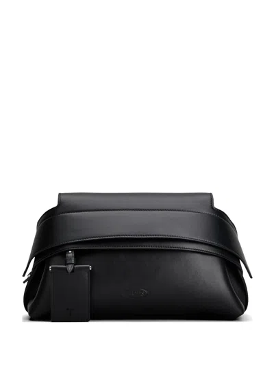 Tod's Black Calfskin Wav Pouch Mini