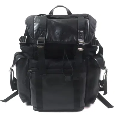 Pre-owned Tod's Black Fabric Leather Backpack ()