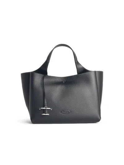 Tod's Black Lear Bag In Purple