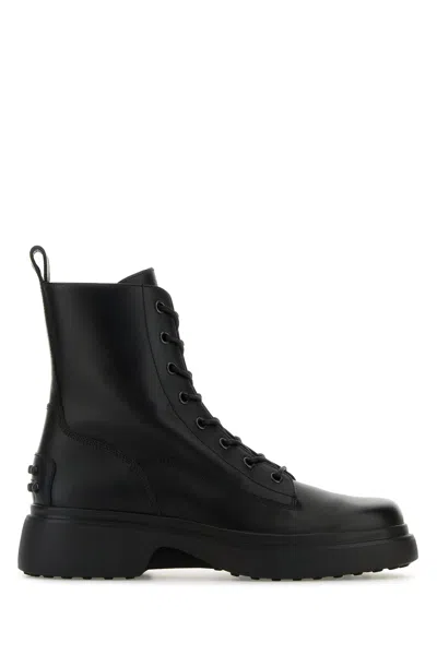 Tod's Black Leather Ankle Boots