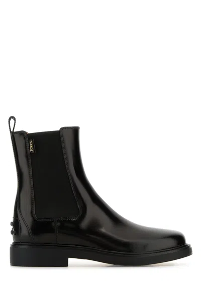 Tod's Black Leather Ankle Boots