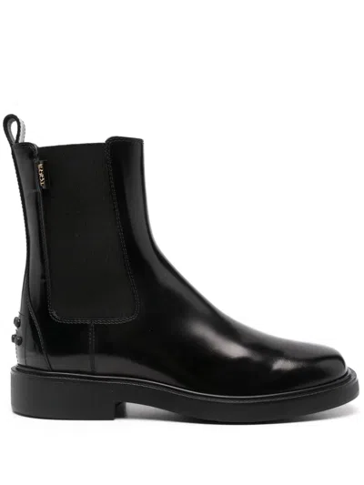 Tod's Black Leather Ankle Boots