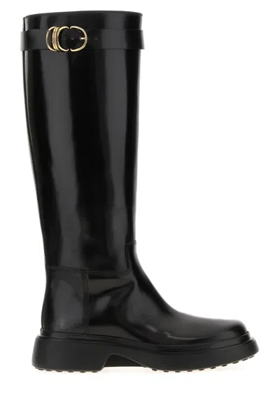 TOD'S TOD'S BLACK LEATHER BOOTS