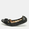 Tod's Black Leather Bow Square Toe Scrunch Ballet Flats In Animal Print