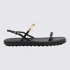 Tod's Flat Leather Sandals With Gold Metal Detail