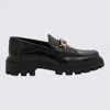TOD'S TOD'S BLACK LEATHER FRINGED LOAFERS