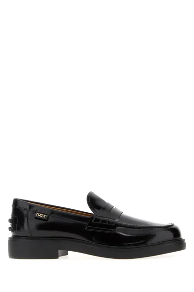 Tod's Black Leather Loafers