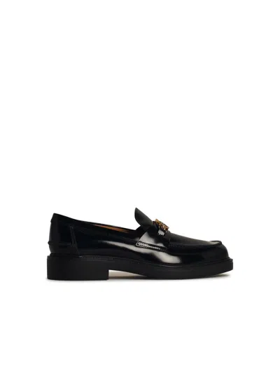 Tod's Black Leather Loafers Women