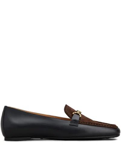 Tod's Logo-plaque Leather Loafers In Multi