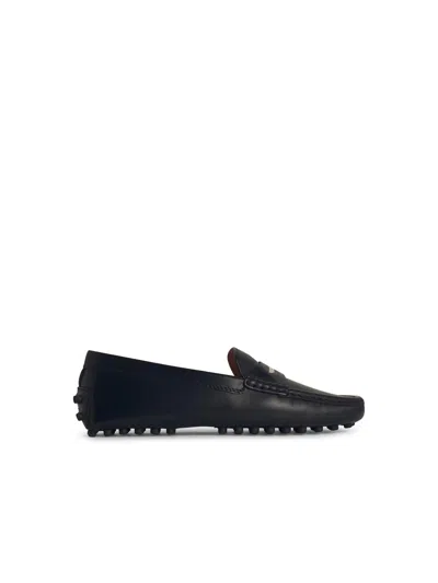 Tod's Black Leather Loafers Women