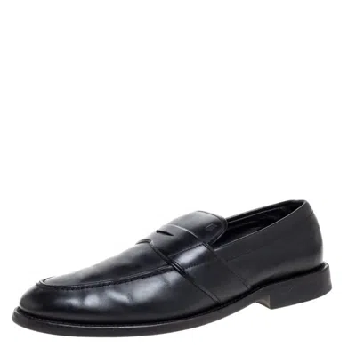 Tod's Black Leather Penny Slip On Loafers